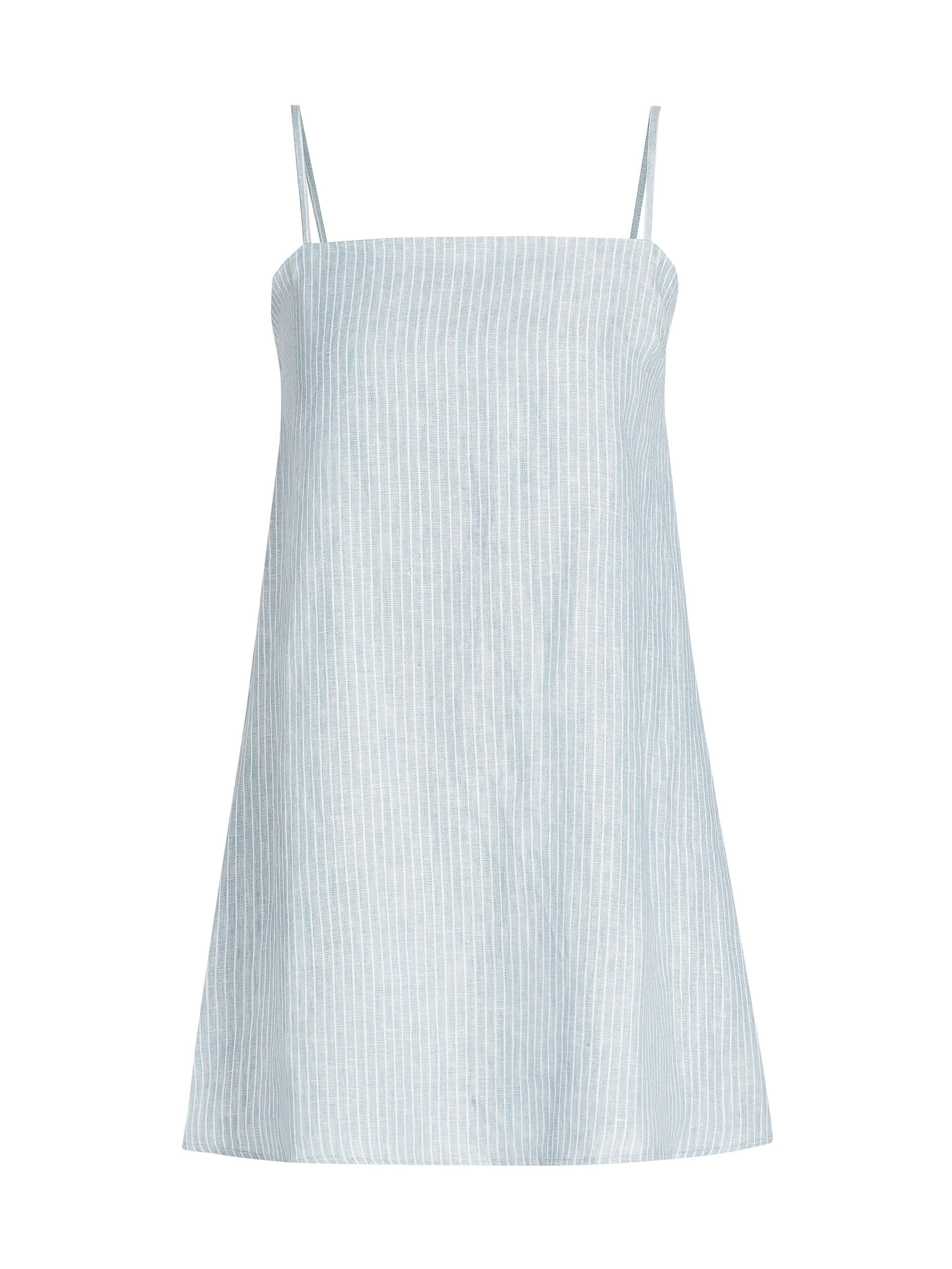 Aubree Pinstriped Linen Minidress | Saks Fifth Avenue