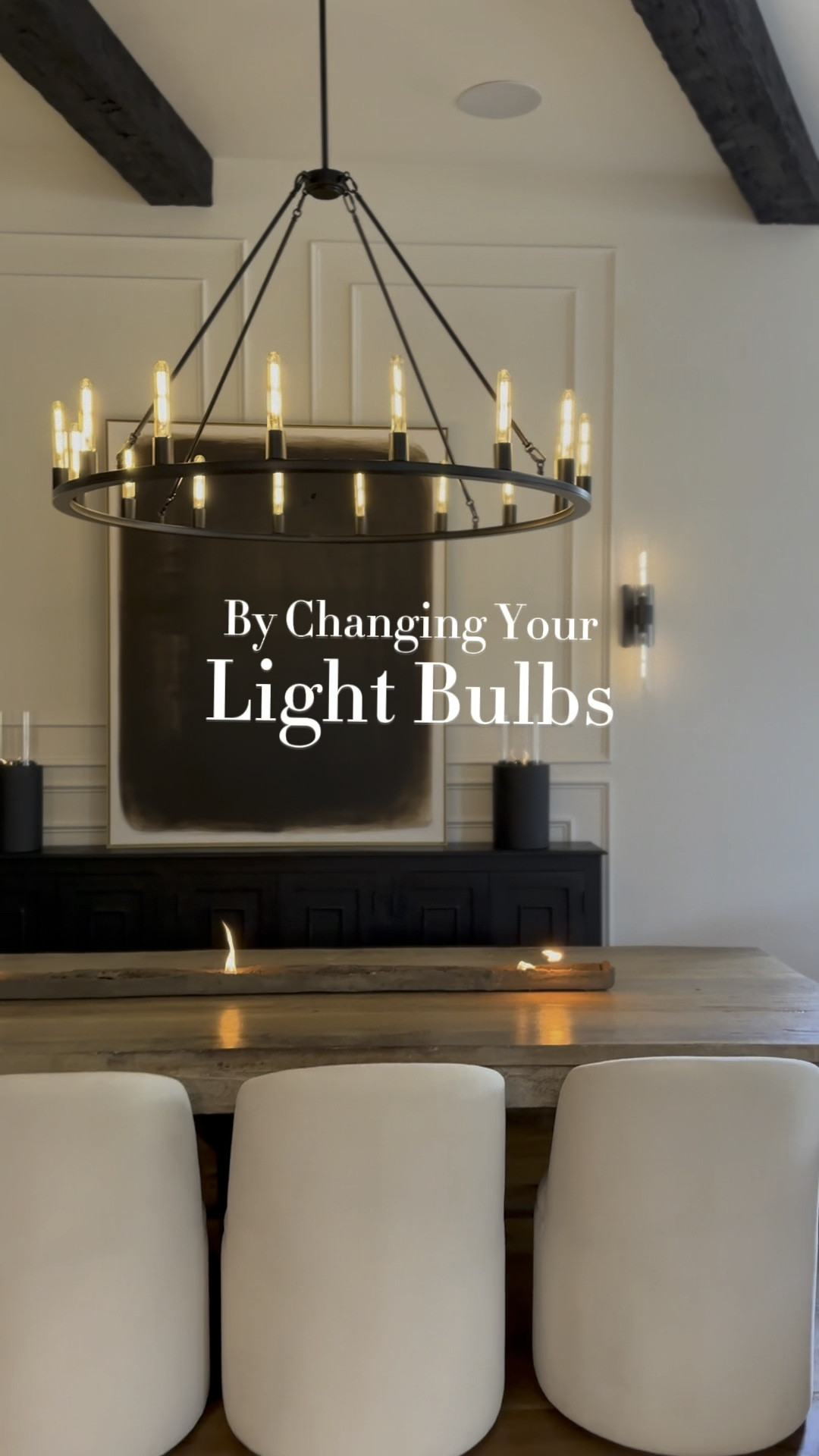 A light bulb can change a room.💡
Happy Sunday my friends 🤎🤎🤎

#blackchandelier #moderndiningchairs
#diningroomdecor #diningroominspo #homedecorideas #amazonfinds2023 #amazonhomedecor #neutralhomedecor #diningroomstyling #diningroomstyle 

#LTKhome #LTKover40 #LTKunder50