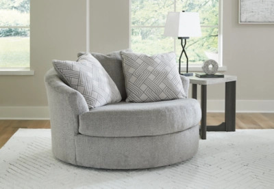 Casselbury Oversized Swivel Accent Chair, Cement | Ashley Homestore