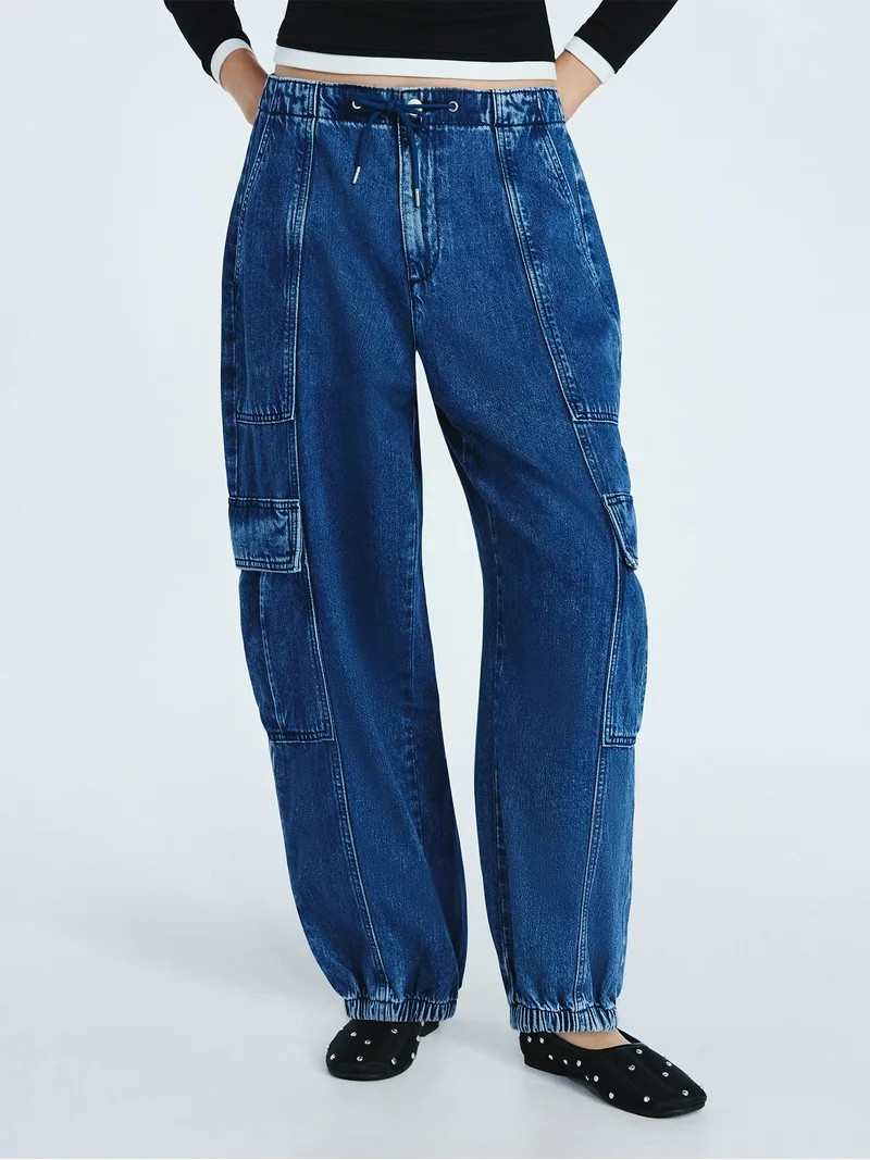 Scoop Women’s and Women's Plus Cotton Utility Jogger Pants, Sizes XS-4X | Walmart (US)