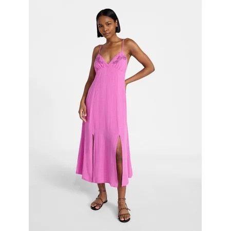 No Boundaries Beaded Maxi Dress with Slits, Women's XXS-XXL | Walmart (US)