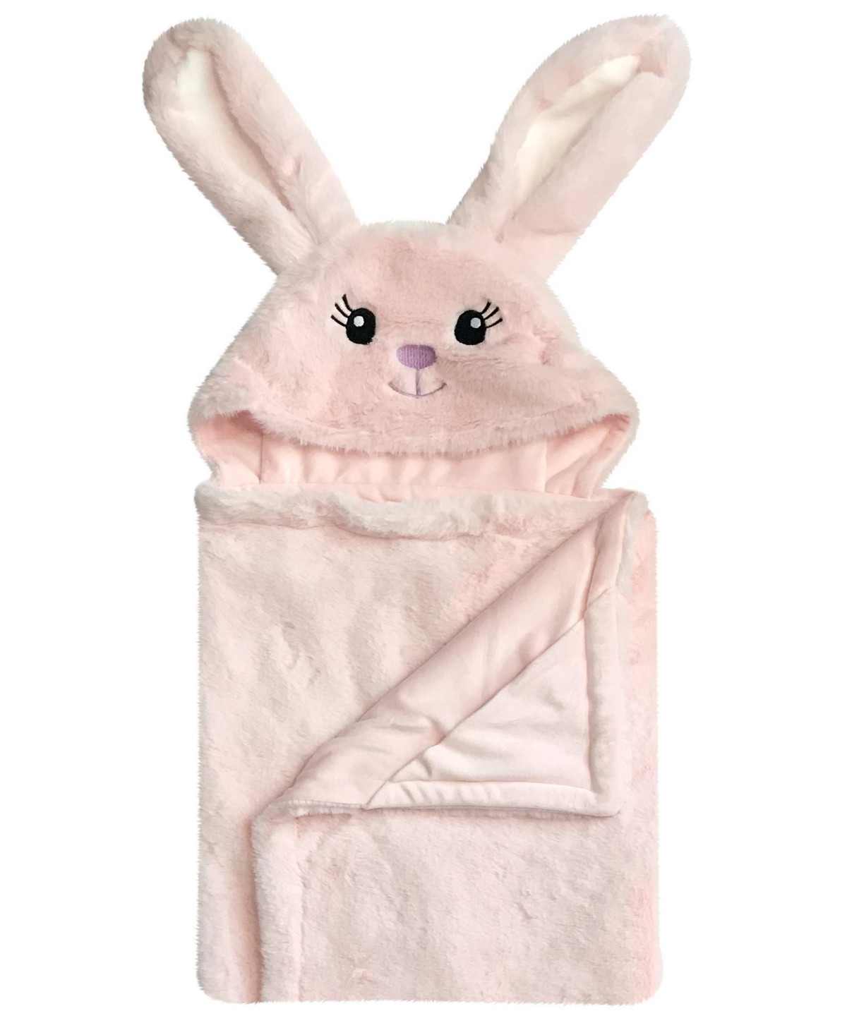 Snoogie Boo Ultra-soft Baby Faux Fur Hooded Towel, 30" x 36" - Pink | Macy's