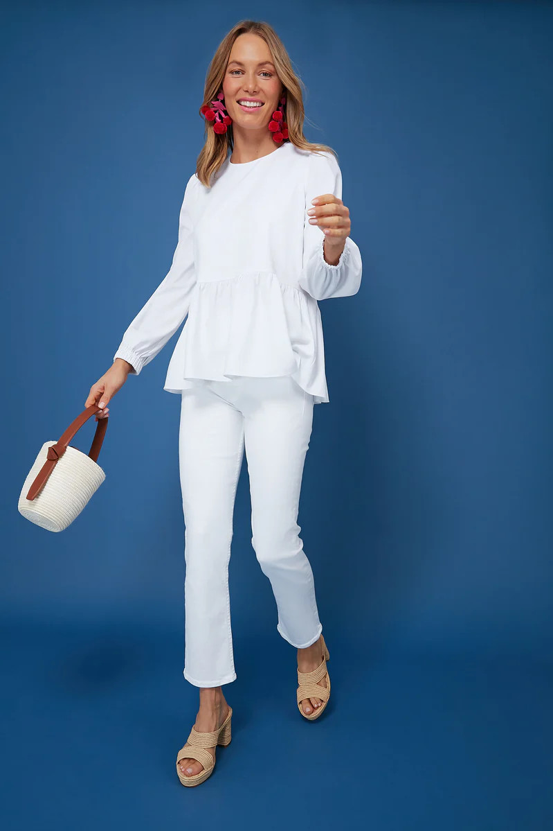 White Carlota Peplum Blouse | Tuckernuck (US)