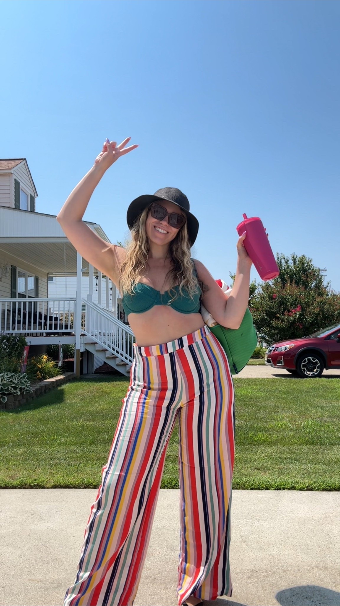 Vetchy swimsuit wearing a large top & xl bottom. Vacation outfit, beach outfit, summer outfit. East coast summer 

 #LTKSeasonal #LTKMidsize #LTKSwim