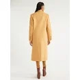 Scoop Women's Faux Wool Double Breasted Oversized Coat, Sizes XS-XXL | Walmart (US)