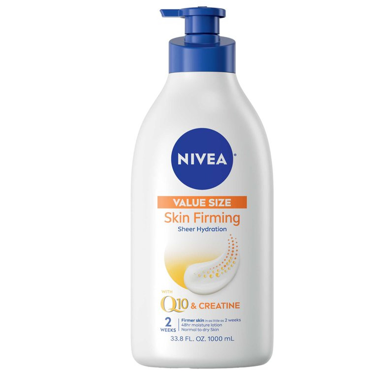 NIVEA Sheer Hydration Skin Firming Body Lotion, Q10 and Creatine, Lightweight, 33.8 fl oz | Walmart (US)