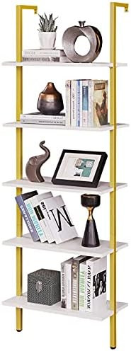 PRAISUN Ladder Shelf, 5 Tier Industrial Bookshelf for Bedroom, Open Wall Mount Bookshelf, Display... | Amazon (US)