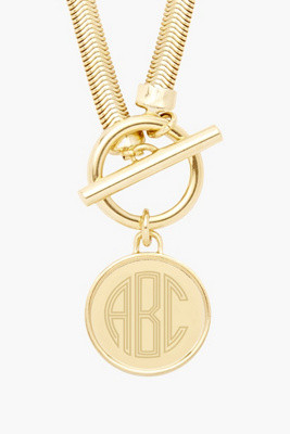 Brook & York Custom Monogram Herringbone Toggle Necklace | Anthropologie (US)