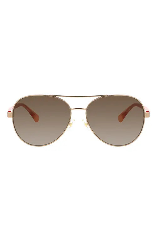 Kate Spade New York averie 58mm gradient aviator sunglasses in Rose Gold Soft Pink/Brown Sf at Nordstrom | Nordstrom
