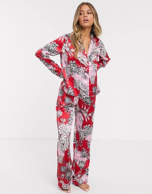 ASOS DESIGN mix & match satin bright floral pants | ASOS US