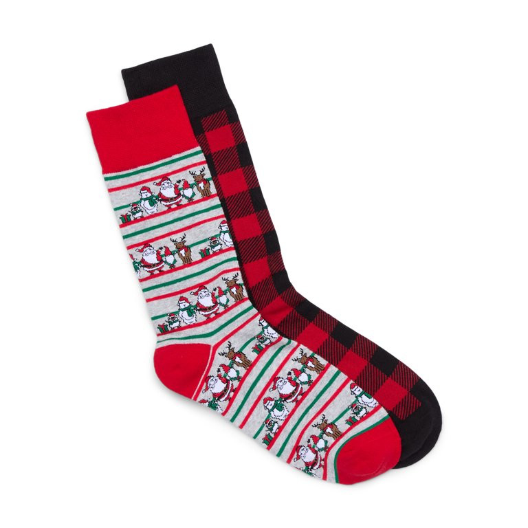 Holiday Time Novelty Socks, Men’s, 2-Pack, Sizes 6-12 | Walmart (US)