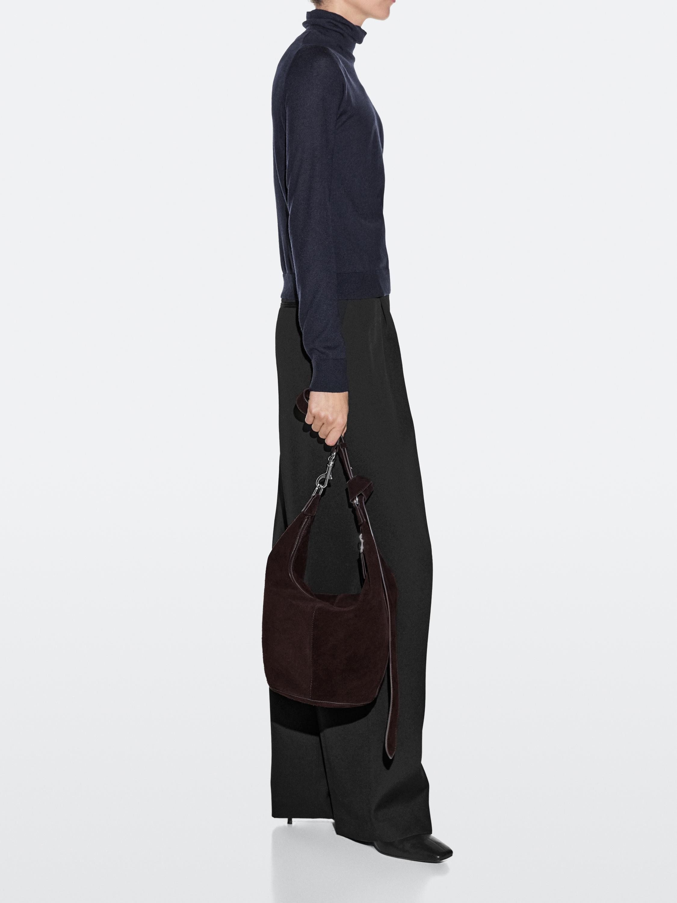 Split suede leather bucket bag | Massimo Dutti UK