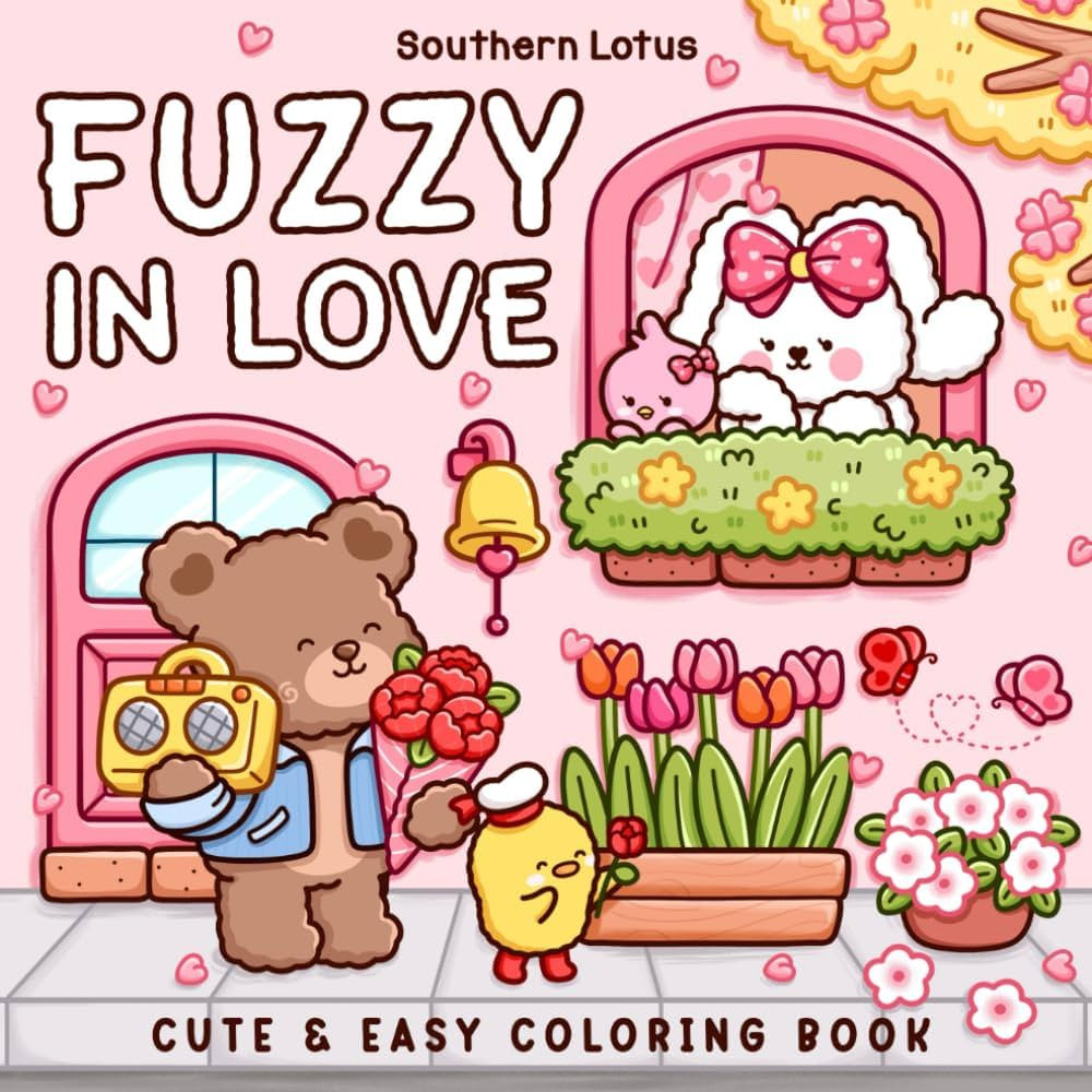 Fuzzy In Love: Coloring Book for Adults and Teens Featuring Little Fuzzy Animals in Love Moments and Cozy Activities, Cute Designs for Relaxation and Chill (Fuzzy Buddies) | Amazon (US)