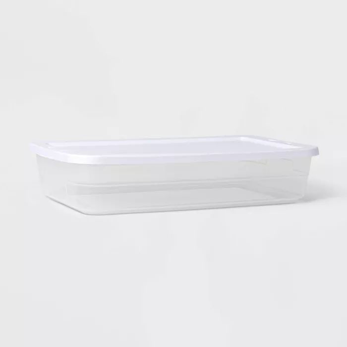41qt Clear Under Bed Storage Box White - Room Essentials™ | Target