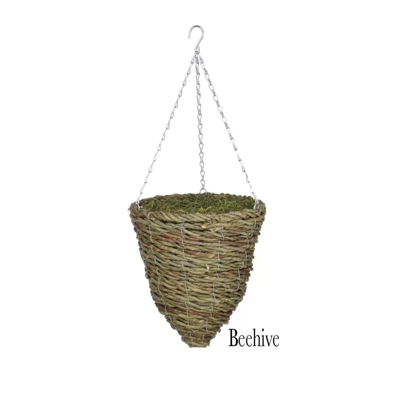Fabric Geranium Hanging Basket Arrangement in Basket | Wayfair North America