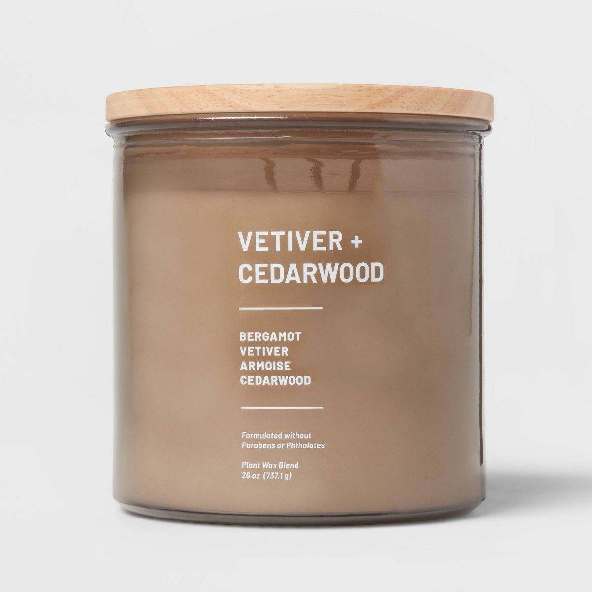 Tinted Glass Vetiver + Cedarwood Jar Candle Light Brown - Threshold™ | Target