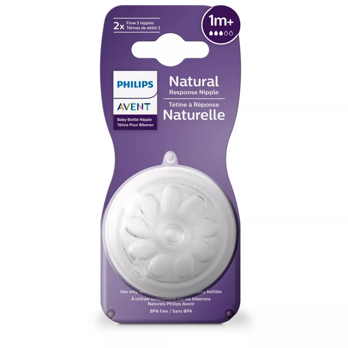 Philips Avent 2pk Natural Response Baby Bottle Nipple - Slow Flow | Target