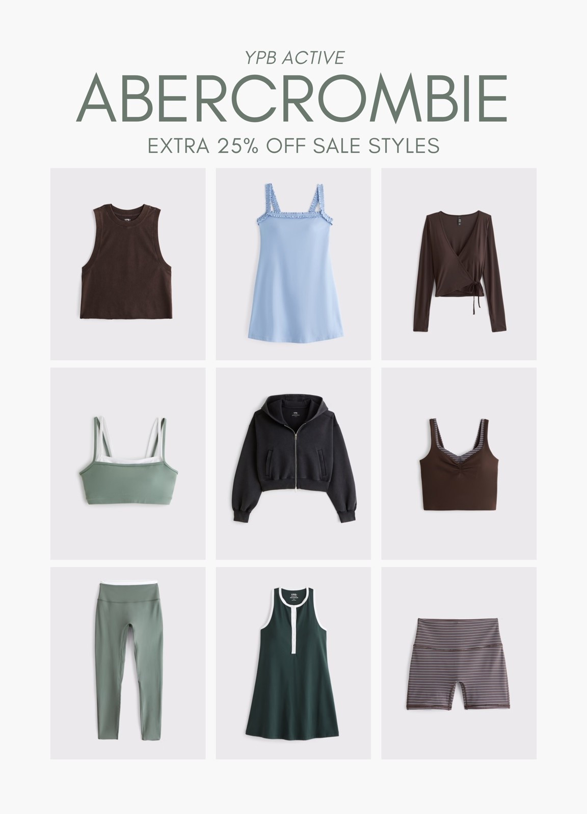 [9/24/26] YPB active on sale @abercrombie |

MyAF members get 25% Off Select Styles. Linking select YPB styles on sale! 

[Offer valid online only September 24, 2026 to September 27, 2026 in US. Offer applies to select styles as indicated. Member price reflects discount.]

#LTKActive #LTKSaleAlert #LTKSeasonal