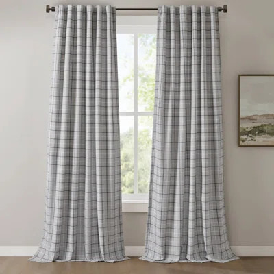 Anaheim Woven Plaid Room Darkening Thermal Fleece Lined Single Curtain Panel | Wayfair North America