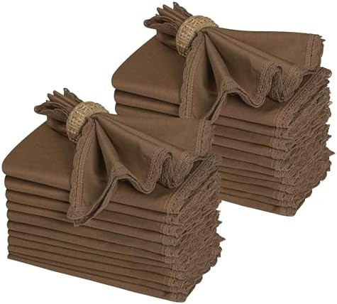 Ramanta Home Linen Flax Cloth Napkins Set of 24 | 18x18 Inch | Premium Cotton Linen Flax Lace Sof... | Amazon (US)