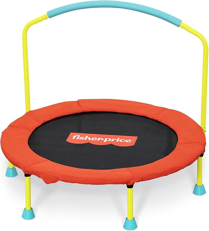 Fisher-Price Mini Trampoline, WonderJump 3ft Round Indoor Toddler Kids Trampoline with Stabilizin... | Amazon (US)
