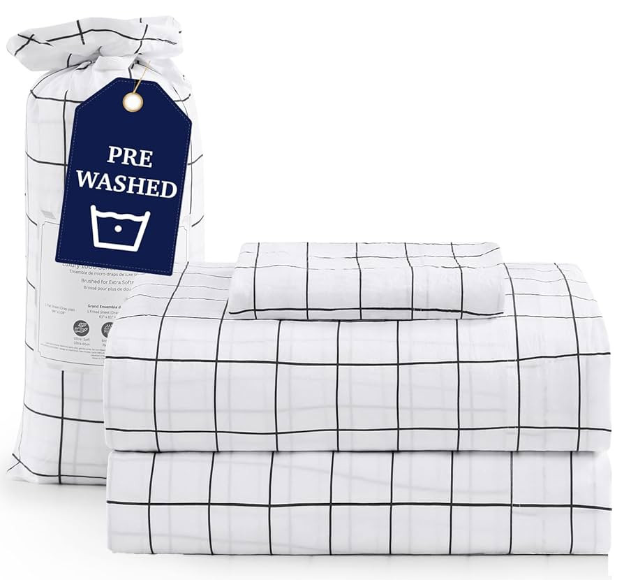 Casa Platino Bed Sheets Twin Size, Pre-Washed Ultra Soft & Breathable Twin Bed Sheets Set, 3 Piec... | Amazon (US)