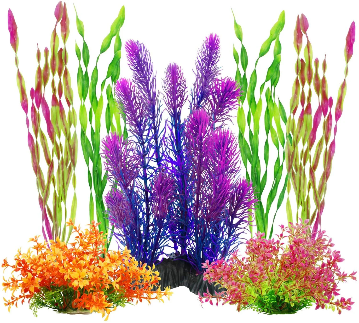 MyLifeUNIT Artificial Aquarium Plants Plastic Fish Tank Plants for Aquarium Decorations, Pack of ... | Walmart (US)