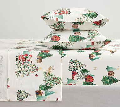 Santa in the Country Sheet Set | Pottery Barn (US)