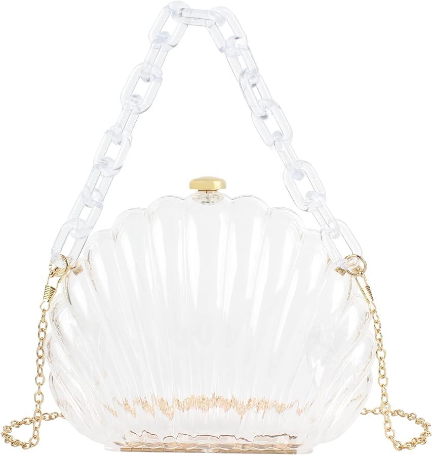 Women Mini Seashell Evening Clutch Top-Handle Bag Cross-body Bag | Amazon (US)