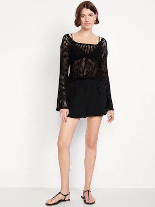 High-Waisted Crinkle Gauze Shorts -- 4-inch inseam | Old Navy (US)