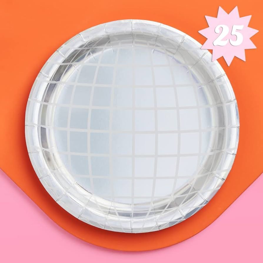 xo, Fetti Disco Ball Paper Plates - 25 pk, 9" | Bachelorette Party Decorations, Last Disco, Space... | Amazon (US)