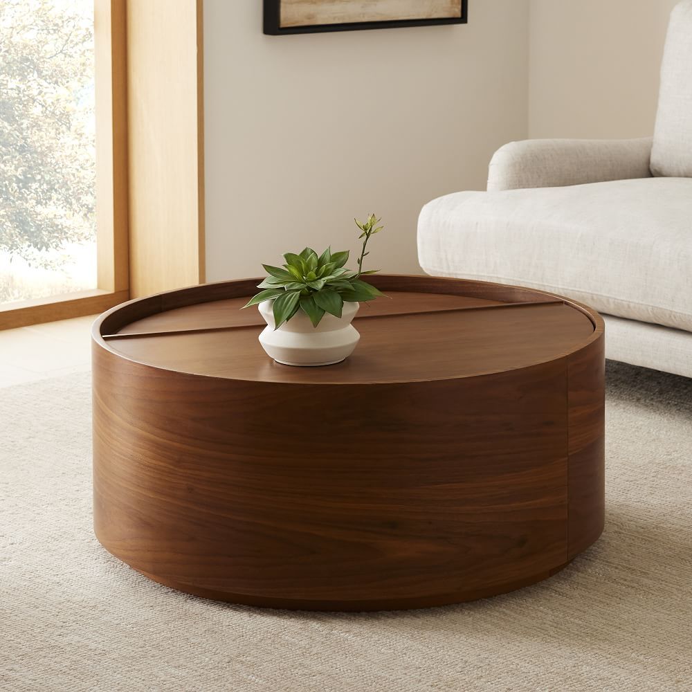 Volume Round Storage Coffee Table | West Elm (US)