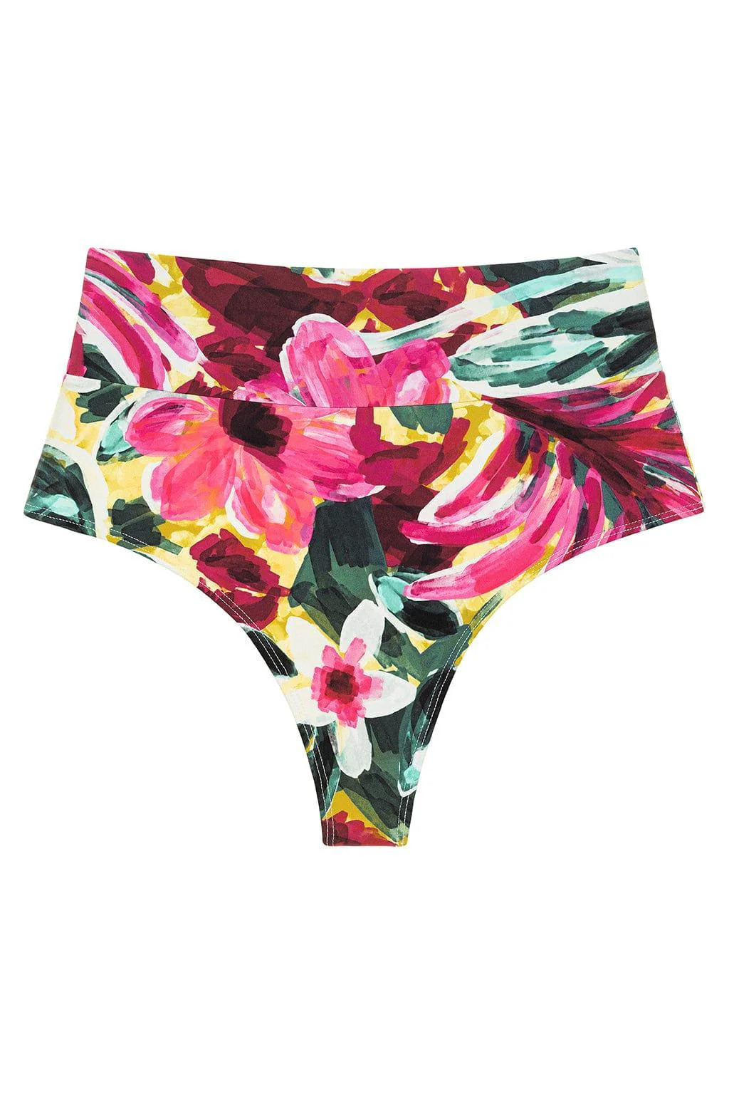 Isla Floral Added Coverage High Rise Bikini Bottom | Montce