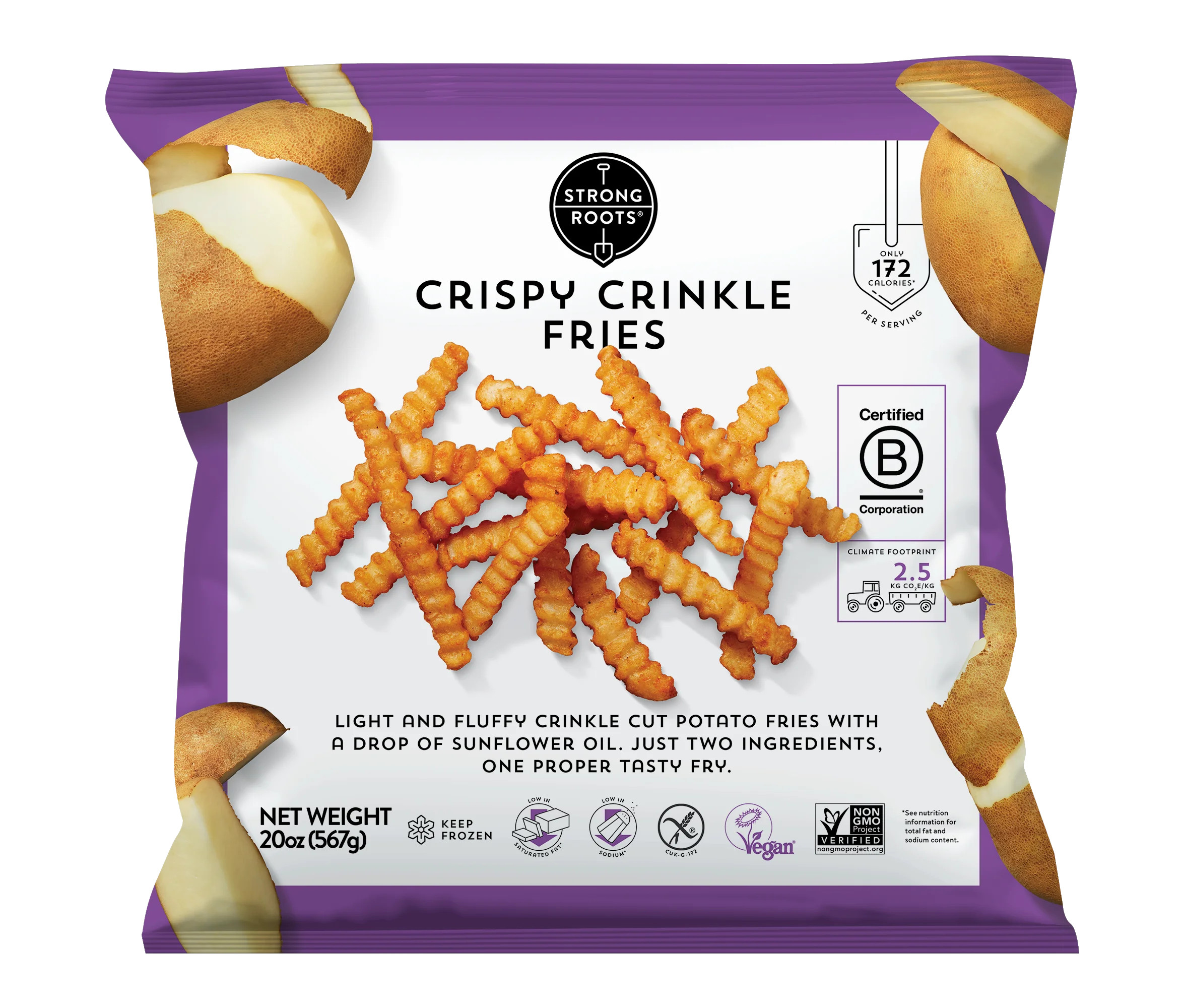 Strong Roots Crispy Crinkle Cut Fries, 20 oz (Frozen) | Walmart (US)