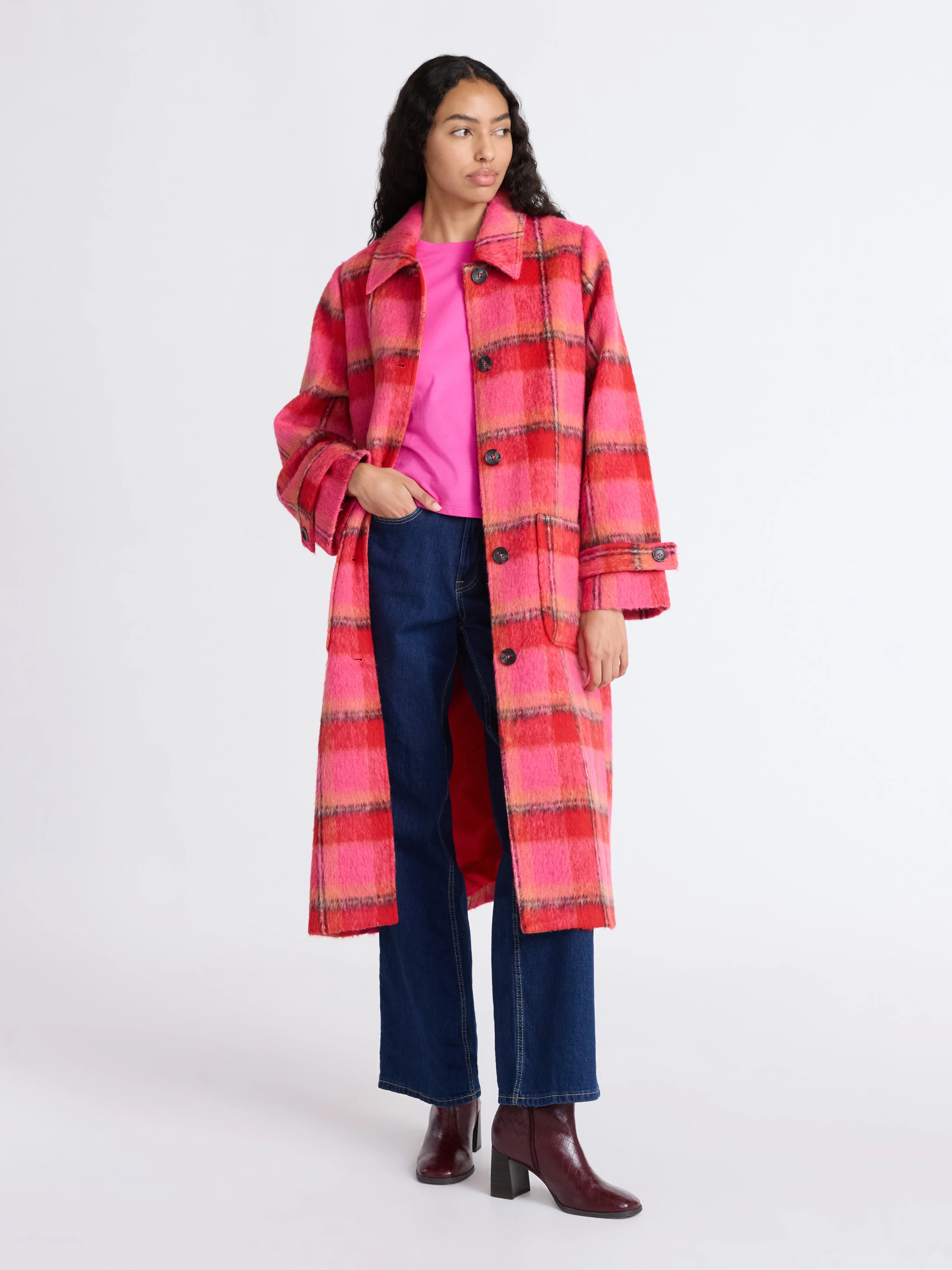 Free Assembly Women's and Women's Plus Long Wool Blend Coat, Sizes XS-4X | Walmart (US)