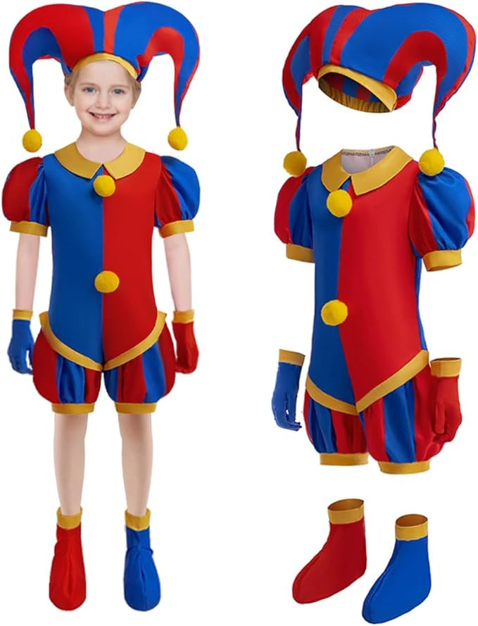 Pomni costume kids Clown costume Cosplay Costumes Halloween party Outfit | Amazon (US)