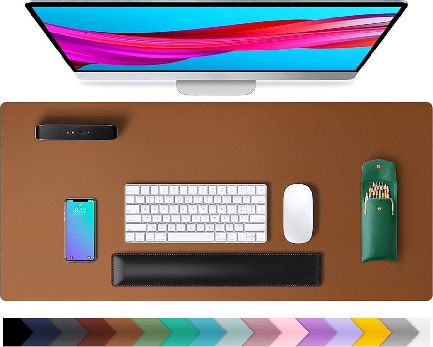 Desk Pad Protector, Non-Slip PU Leather Desk Blotter,Laptop Desk/ Mouse Mat,Waterproof Desk Writi... | Amazon (US)