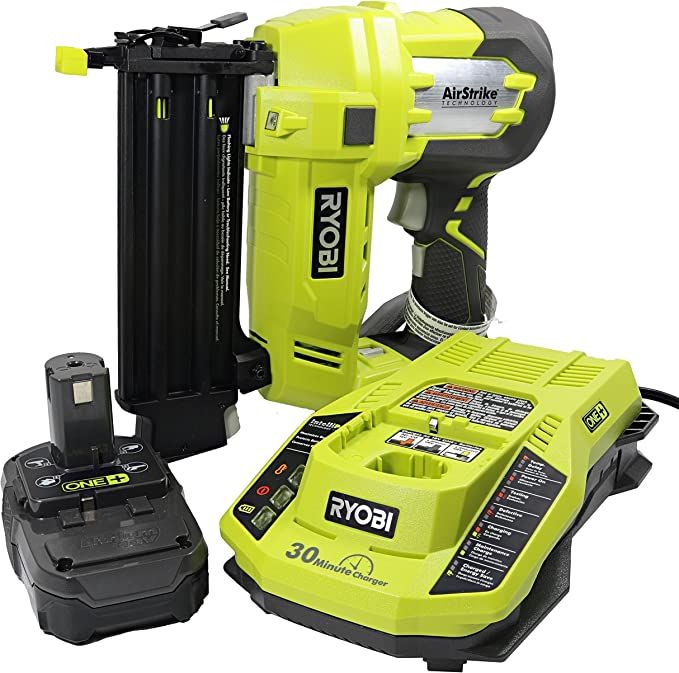 Ryobi 3 Piece 18V One+ Airstrike Brad Nailer Kit (Includes: 1 x P320 Brad Nailer, 1 x P102 2AH 18... | Amazon (US)