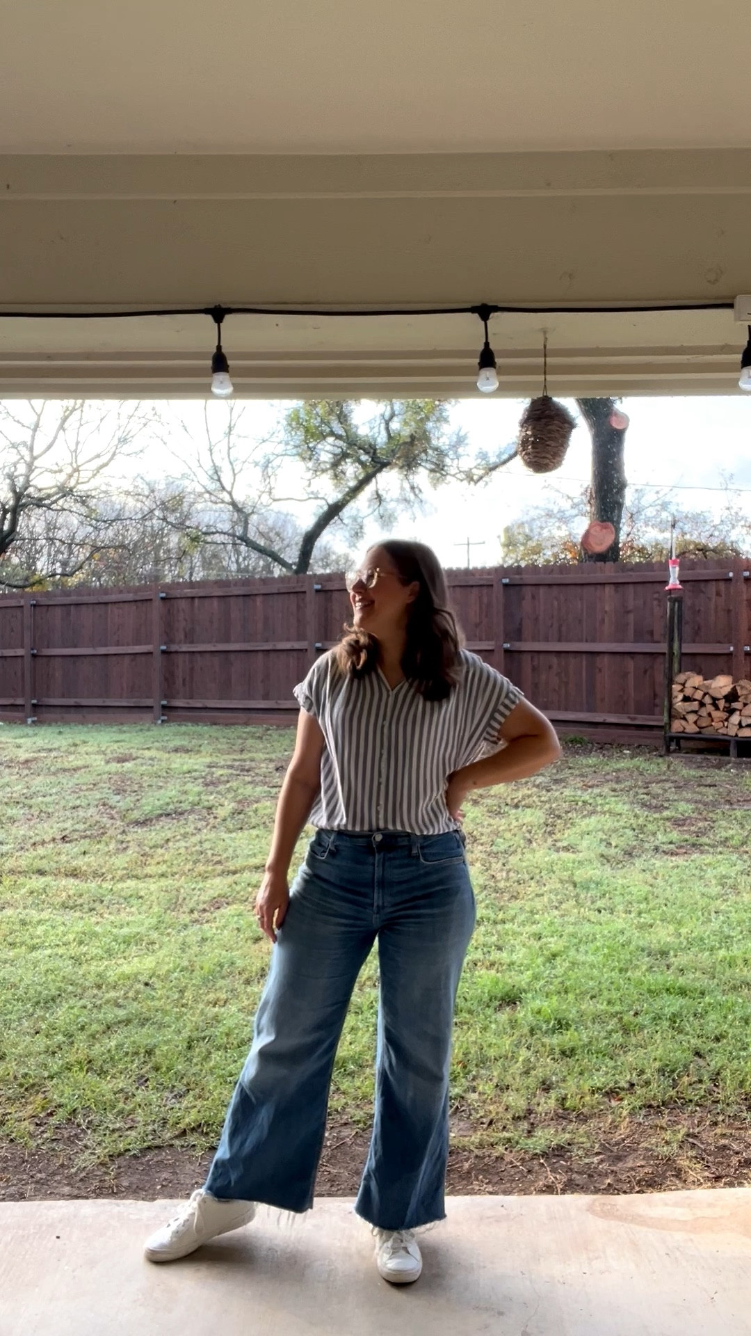 You can never go wrong with a classic blouse and jeans combo. I'm loving this effortless outfit finished with my favorite pair of crisp white sneakers.

It's the perfect go-to look for running errands, meeting friends for lunch, or a casual day at work that's both comfortable and stylish.

#LTKootd #LTKdayinmylife #LTKMidsize