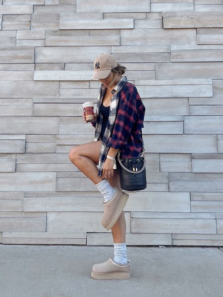 Fall transitional morning coffee run and school drop off outfit inspo. My plaid shirt is 25% off right now with code FALLHAUL

#LTKSeasonal #LTKstyletip #LTKfindsunder100