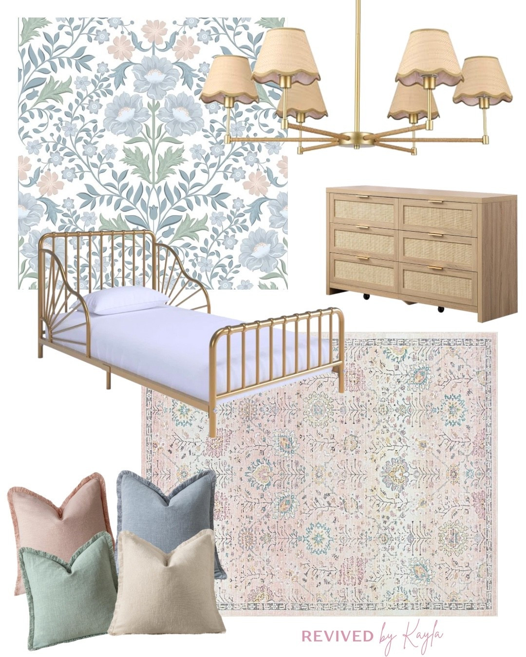 Girls room design with pink, blue, and green decor from Amazon 🌸

Pink and blue floral wallpaper, gold toddler bed, gold chandelier light fixture, light wood rattan dresser, pink and blue rug, pink blue green throw pillows, curtains

#girlsroom #girlsbedroom #kidsroom #girlsdecor #pinkdecor #toddlerroom #girlstoddlerroom #bedroomdecor #bedroomfurniture #bedroomdesign #bedroom #homedecor #homedesign #toddlerbed #homeinspo #roomdesign #roomdecor #amazon #amazonhome #amazonkids 

#LTKFindsUnder50 #LTKHome #LTKFindsUnder100
