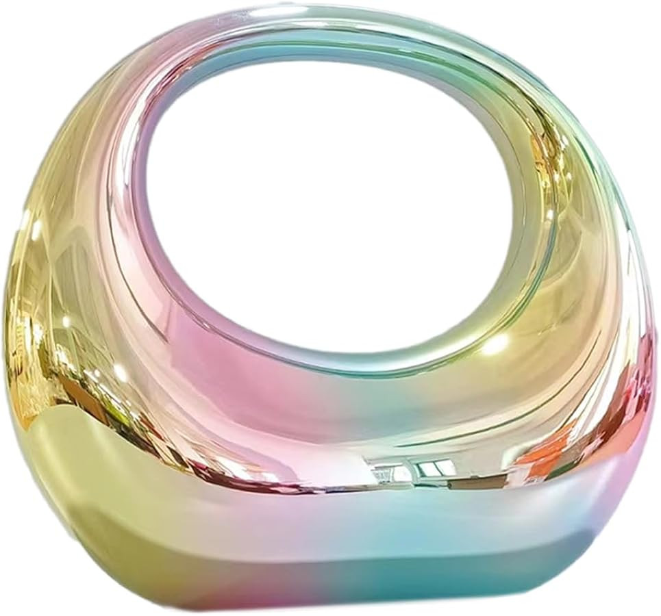 GSYPS Acrylic Evening Clutch Purse Top-handle Moon Hobo Bag, Elegant Marble Handbag for Wedding C... | Amazon (US)