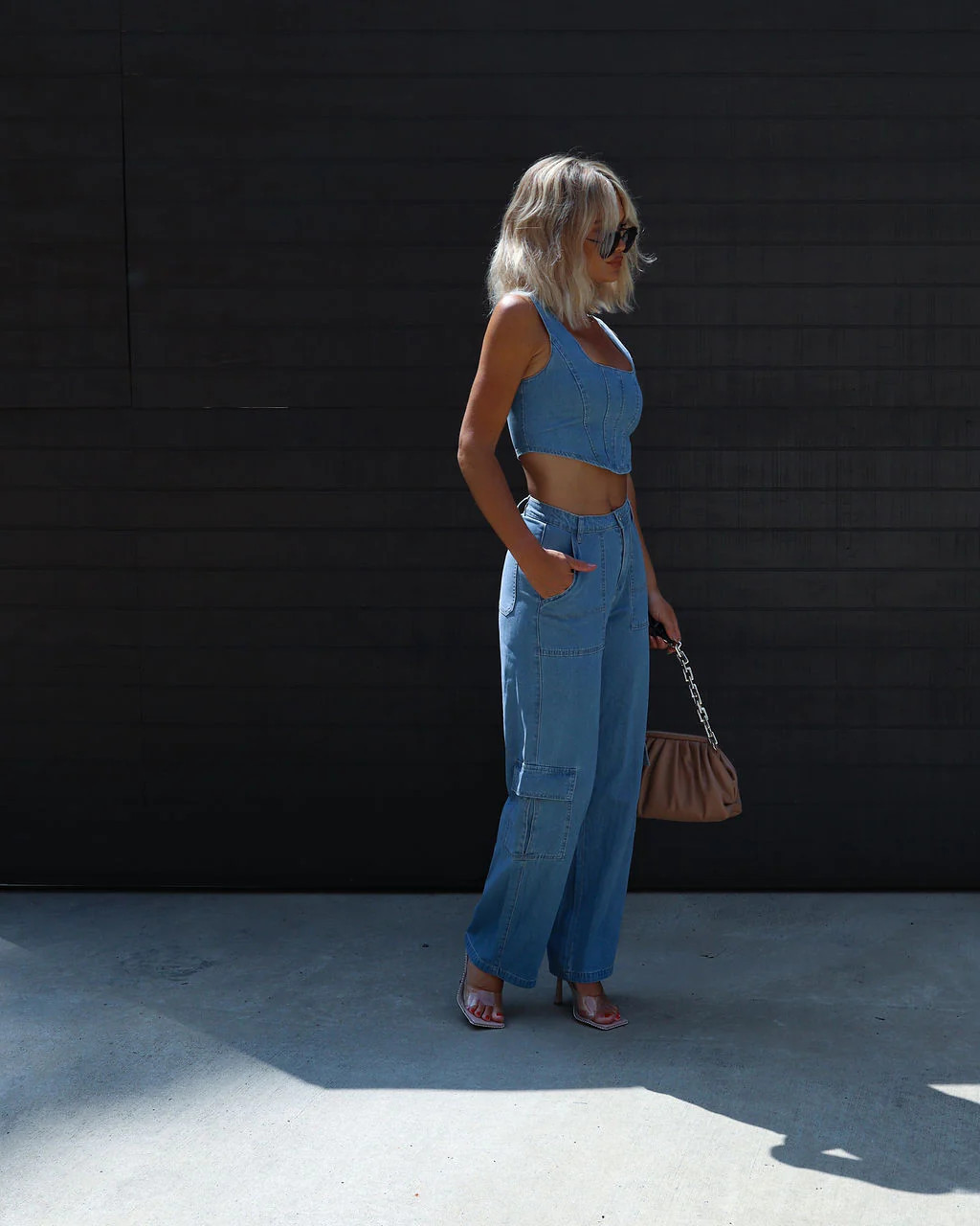 Shania Utility Cargo Jeans - Denim Blue | VICI