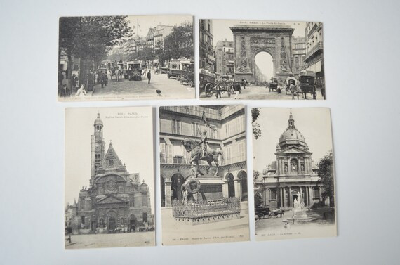 5 Antique Paris Postcard  Blank Black and White Postcards  | Etsy | Etsy (US)