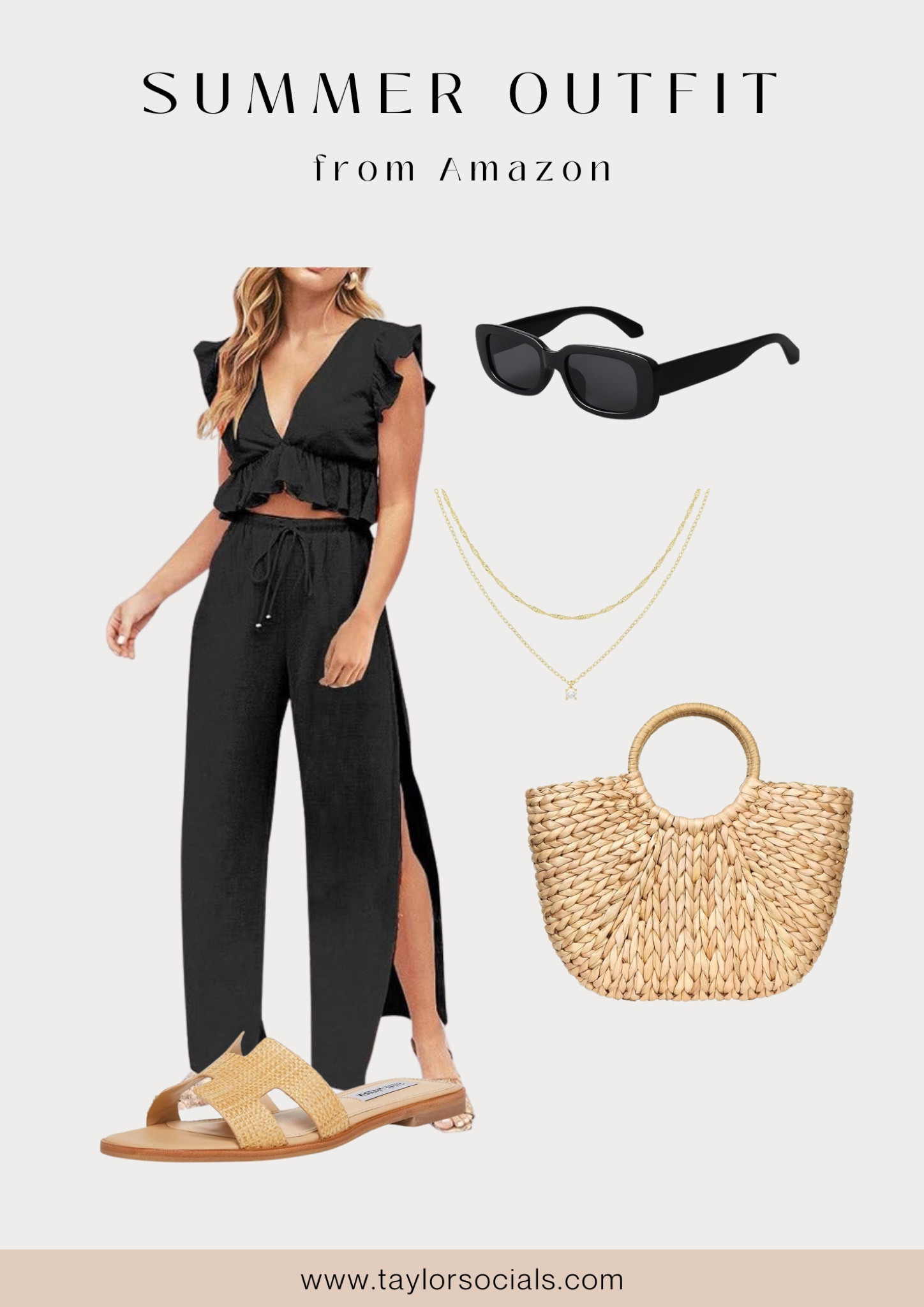 Summer outfit from Amazon | Amazon fashion finds, summer outfits, vacation outfit, sandals, beach tote, set, travel outfit #summeroutfit #amazonfashionfinds #amazonfashion #vacationoutfit #beach 

#LTKSeasonal #LTKFindsUnder50 #LTKTravel