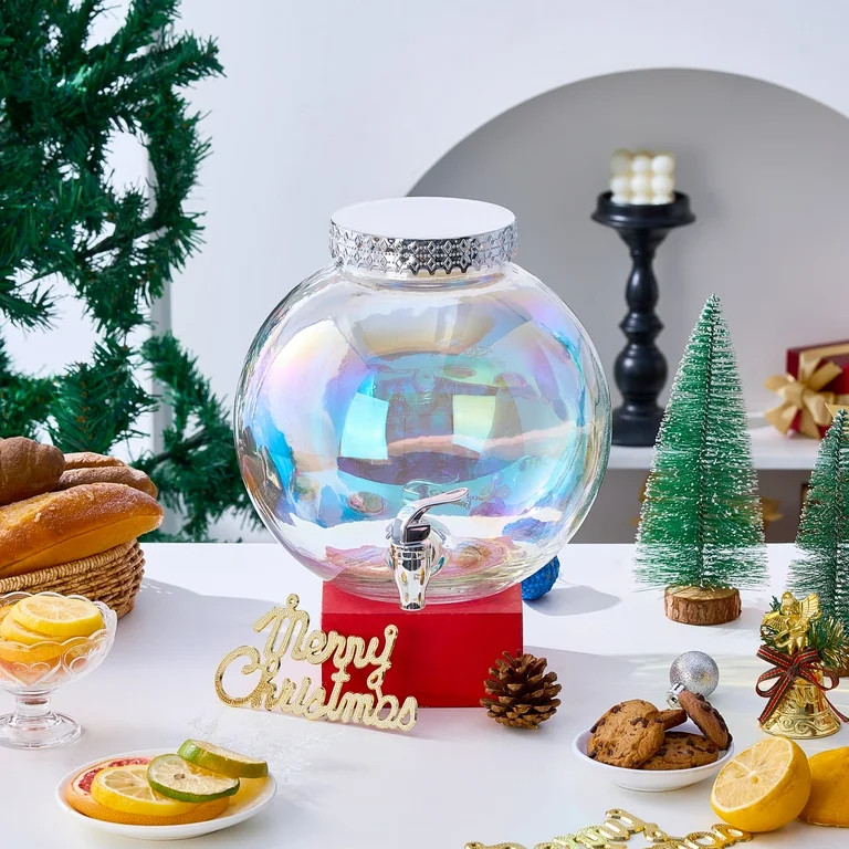 Holiday Time 1.5 Gallon Clear Iridescent Glass Ornament Dispenser | Walmart (US)