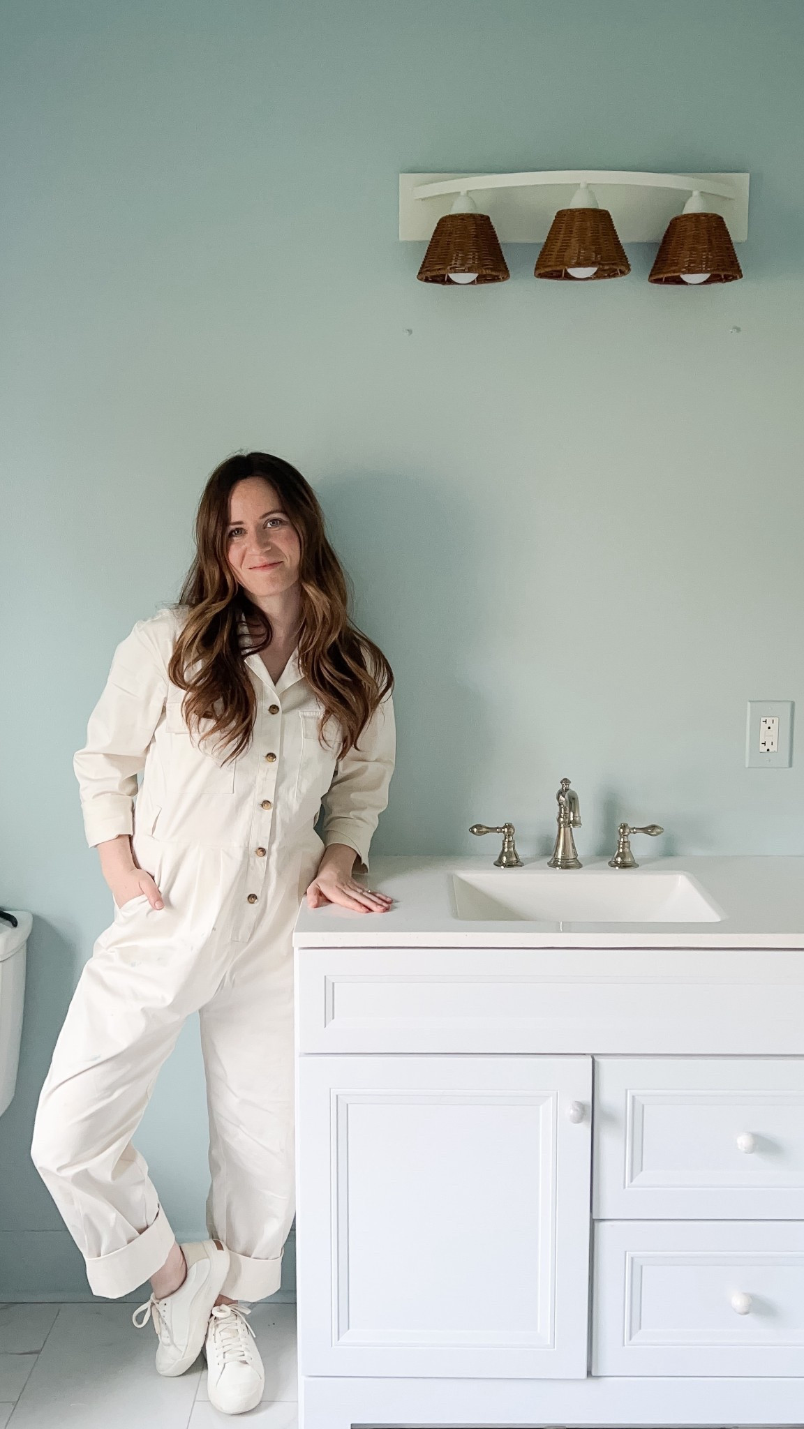 Bathroom vanity update! 

Faucet and lampshades are exact but knobs we’re not sold anymore so added some similar!

#LTKHome