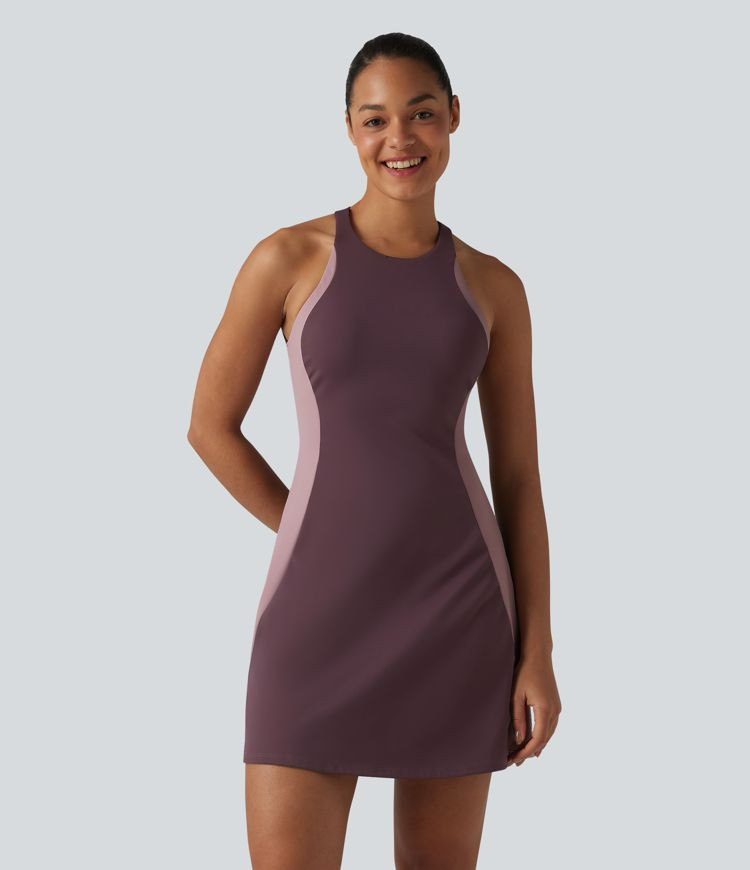 Women’s Softlyzero™ Airy Built-in Bra Color Block 2-in-1 Cool Touch Mini Tennis Active Dress ... | HALARA