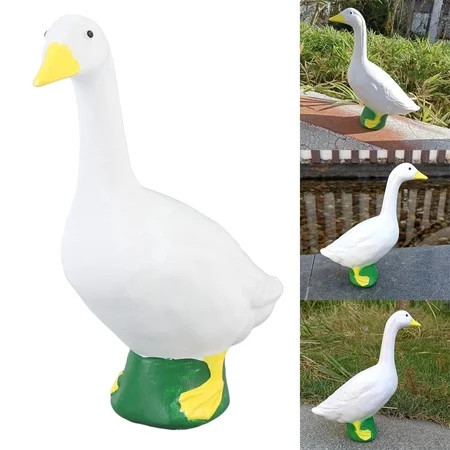 Porch Goose Statue, Porch Goose Outfits, Mini White Geese Garden Sculptures & Statues Art Decorations for Outdoor | Walmart (US)