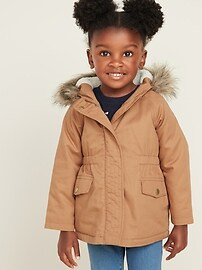 Hooded Faux-Fur Trim Twill Parka for Toddler Girls | Old Navy (US)